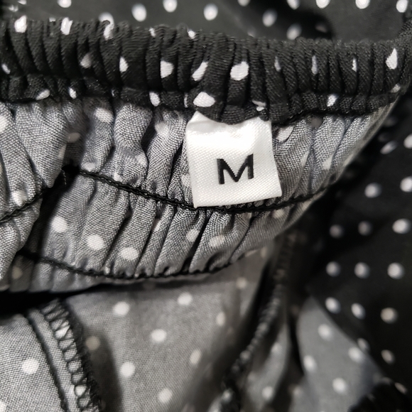 Black Polka Dot Print Gigot Long Sleeve Midi Dress - Picture 12 of 13